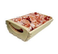 Гималайская розовая соль для бани и сауны PRO Ящик 10 кг 39х22х11 см TV, код: 7546786