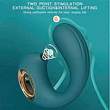 Кліторальний вакуумний вібростимулятор Dolphine Licker Vibe зелений — Вібратори, фото 2