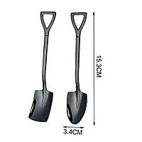 Дитячі чайні ложки в наборі із нержавіючої сталі чорного кольору 2 шт