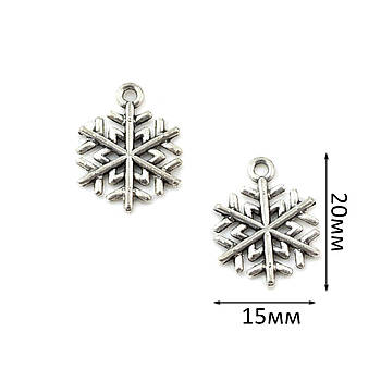 Підвіска " Сніжинка" 20*15мм Срібло PDS003
