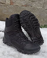 Берцы мужские зимние Памир черные с натуральной кожи, Ботинки кожаные зимние с мехом внутри, прошиты. brand