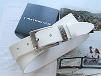 Мужской кожаный ремень Tommy Hilfiger white