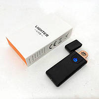 LI Электрозажигалка USB ZGP ABS, сенсорная зажигалка электрическая спиральная. Цвет: черный