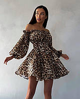 Платье с леопардовым принтом размеры 42 44 46 48