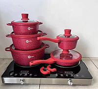 Красивый подарок набор кастрюль для индукции набор гранитной посуды на подарок для индукционных плит НК-316
