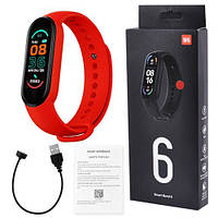 LI Фитнес браслет FitPro Smart Band M6 (смарт часы, пульсоксиметр, пульс). Цвет: красный
