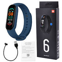 LI Фитнес браслет FitPro Smart Band M6 (смарт часы, пульсоксиметр, пульс). Цвет: синий