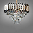 Сучасна кришталева люстра на 9 ламп Е14 колір каркасу золотий з чорним D-0112-550SGD+PB, фото 3