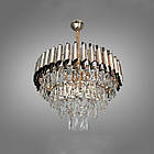 Сучасна кришталева люстра на 9 ламп Е14 колір каркасу золотий з чорним D-0112-550SGD+PB, фото 2