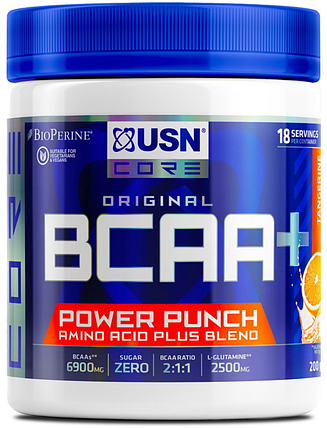 Амінокислоти ВСАА USN BCAA Power Punch 200г мандарин, фото 1