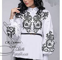 Заготовка (схема)рубашка домотканая белая "Символ силы" 7670