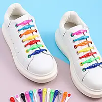 Силиконовые эластичные шнурки набор из 12 штук до 38 размера обуви