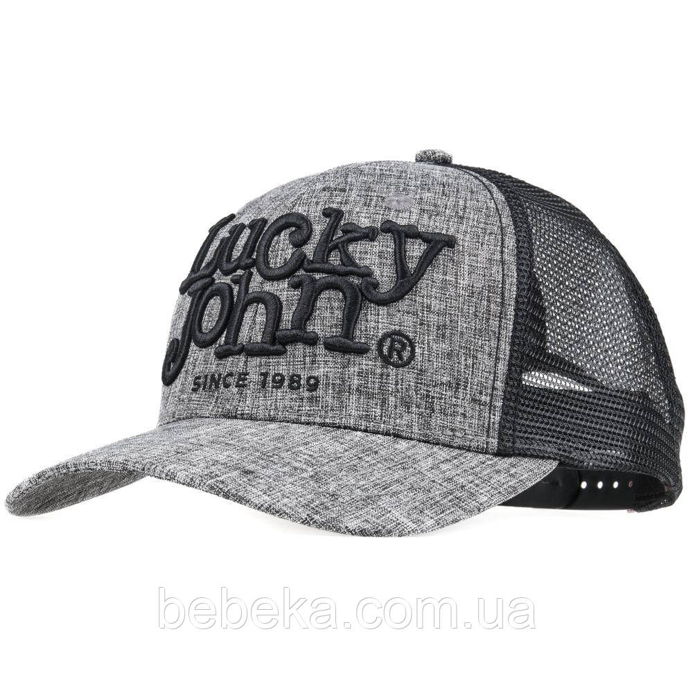 Бейсболка "LUCKY JOHN" GRAY (сіра, сітка), фото 1