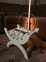 Підлоговий біокамін VERSAL для квартири біокамін для дому (білий) без диму + 0.5 БІОПАЛИВА В ПОДАРУНОК