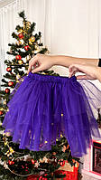 Детская фатиновая юбка-пачка из 6 слоев фиолетового фатина на девочку р.104-146
