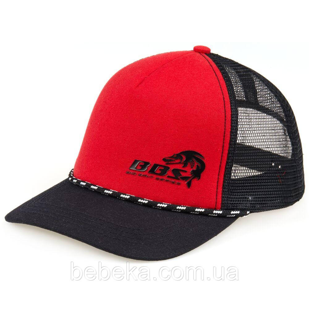 Бейсболка "LUCKY JOHN BBS" RED / BLACK (червона / чорна, сітка)