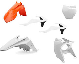 Пластик Polisport MX kit - KTM 65 (16-) (Orange/White), KTM Mini