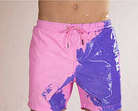 GHJ Шорты хамелеон для плавания, пляжные мужские спортивные шорты меняющие цвет МАЛИНОВО-ФИОЛЕТОВЫЕ Размер M