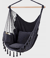 Кресло-гамак подвесной садовый FUNFIT Premium Black сидячий Бразильский с подушками *
