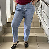 Джинси Liana МОМ жіночі резинка великі розміри 42 блакитні, фото 2