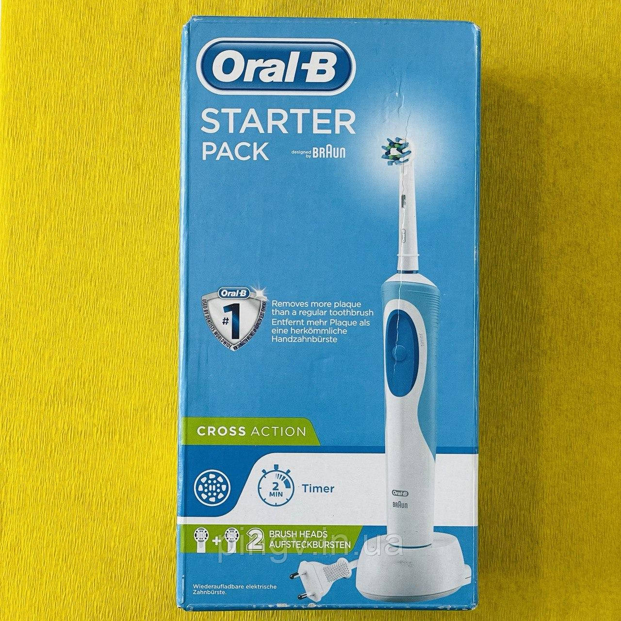Зубна щітка електрична Oral-B D12.523.1 Starter Pack Braun 2 насадки в комплекті