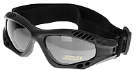 Очки тактические Mil-Tec Десантные затемненные На резинке Черные (15615302) очки для военных
