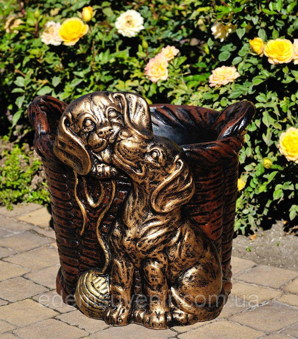 Підставка для квітів Кошик з цуценятами