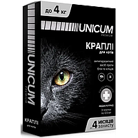 Unicum premium - краплі для котів до 4кг проти бліх та кліщів на холку