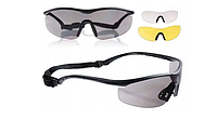 Очки тактические Mil-Tec Защитные С сменными линзами UV400 SET ANSI EN 166 (15615600) очки для военных