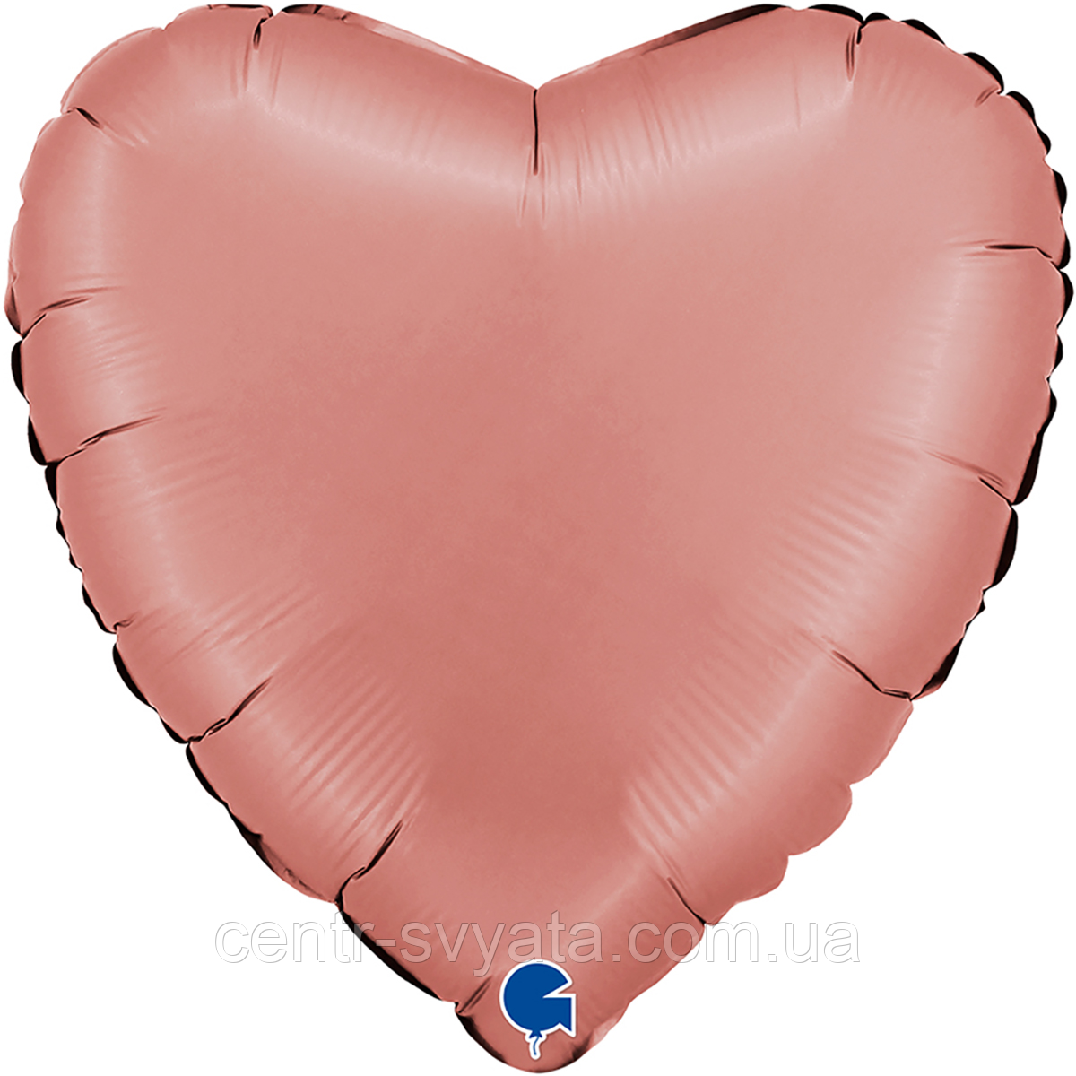 Фольгована кулька Grabo 18"(46 см) Серце сатин рожеве золото
