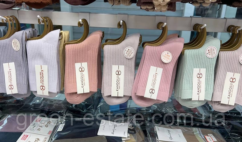 Шкарпетки жіночі короткі KANGQILU рубчик Мікс