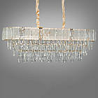 Сучасна кришталева люстра на 10 ламп Е14 колір каркасу золотий D-438-800x300GD, фото 5