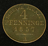 4 Пфеннинга 1857 год