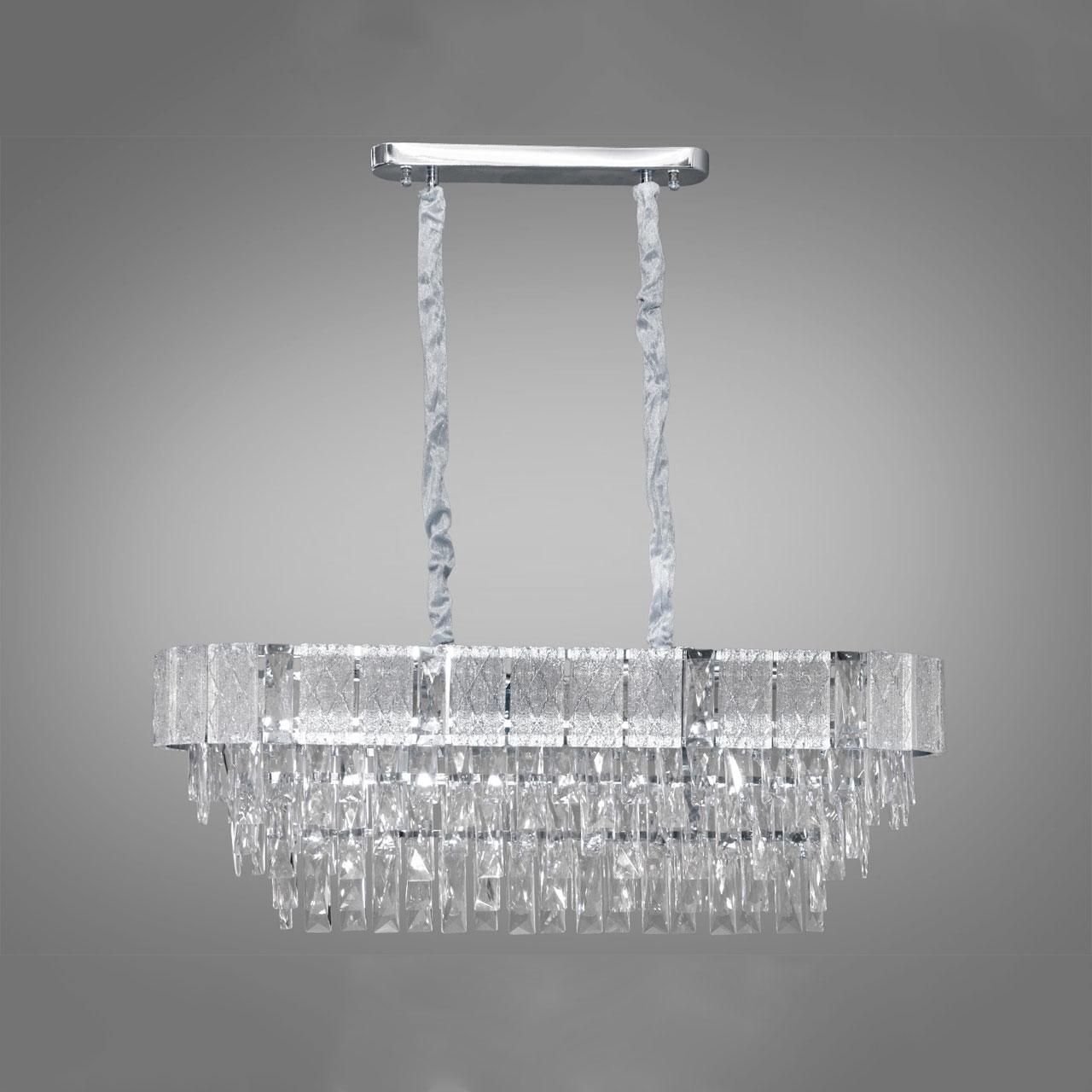 Сучасна кришталева люстра на 10 ламп Е14 колір каркасу хром D-438-800x300CH, фото 1