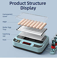 Инкубатор для яиц полный автомат duai power на 32 куриных яйца