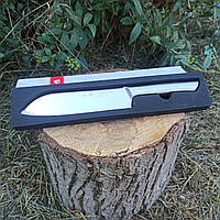 Нож Сантоку для шефповара професиональный 180 мм рукоять металл, кухонный качественный нож японский Шеф