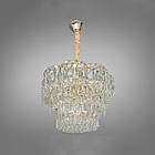 Сучасна кришталева люстра на 6 ламп Е14 колір каркасу золотий D-421-450GD, фото 2