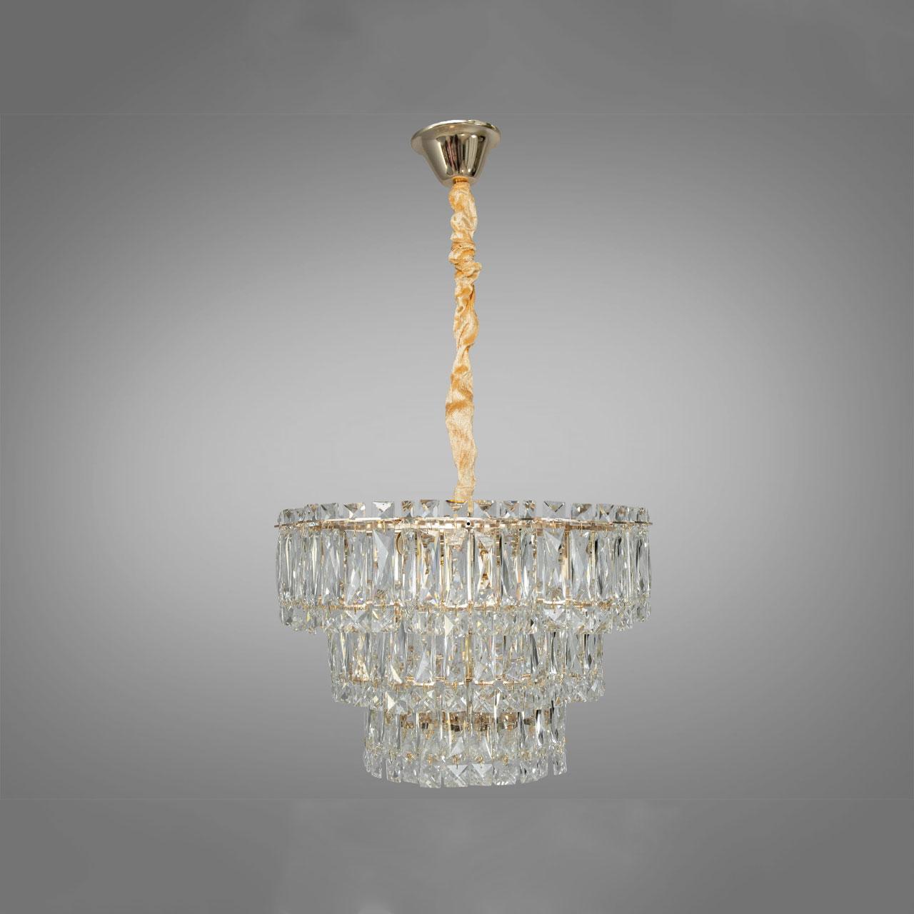 Сучасна кришталева люстра на 6 ламп Е14 колір каркасу золотий D-421-450GD, фото 1