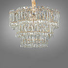 Сучасна кришталева люстра на 6 ламп Е14 колір каркасу золотий D-421-450GD, фото 3