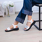 Білі шкіряні босоніжки на липучках, фото 8