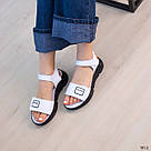 Білі шкіряні босоніжки на липучках, фото 9