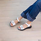 Білі шкіряні босоніжки на липучках, фото 10