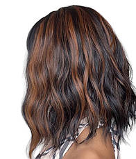 Перука Natural каштанова хвиляста, термоволокно DC056-1, фото 2