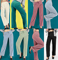 Брюки палаццо женские летние Штаны свободные трикотажные в ярких расцветках S/M,L/XL,XL/2XL