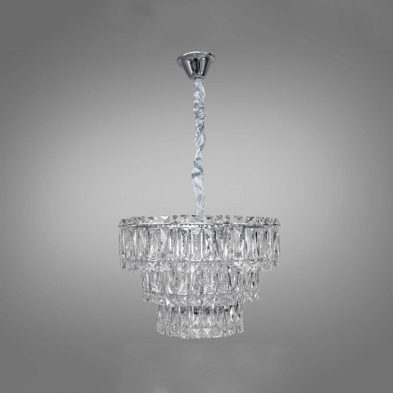 Сучасна кришталева люстра на 6 ламп Е14 колір каркасу хром D-421-450CH, фото 1