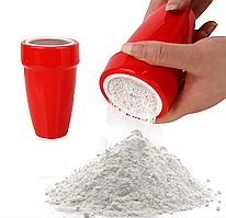 Диспенсер для цукрової пудри, шейкер-дозатор для пудри, какао, пластиковий (червоний)