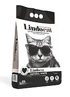 Наполнитель Lindocat Natural White для кошачьего туалета с крупной гранулой без запаха (15 л) 12.8 кг