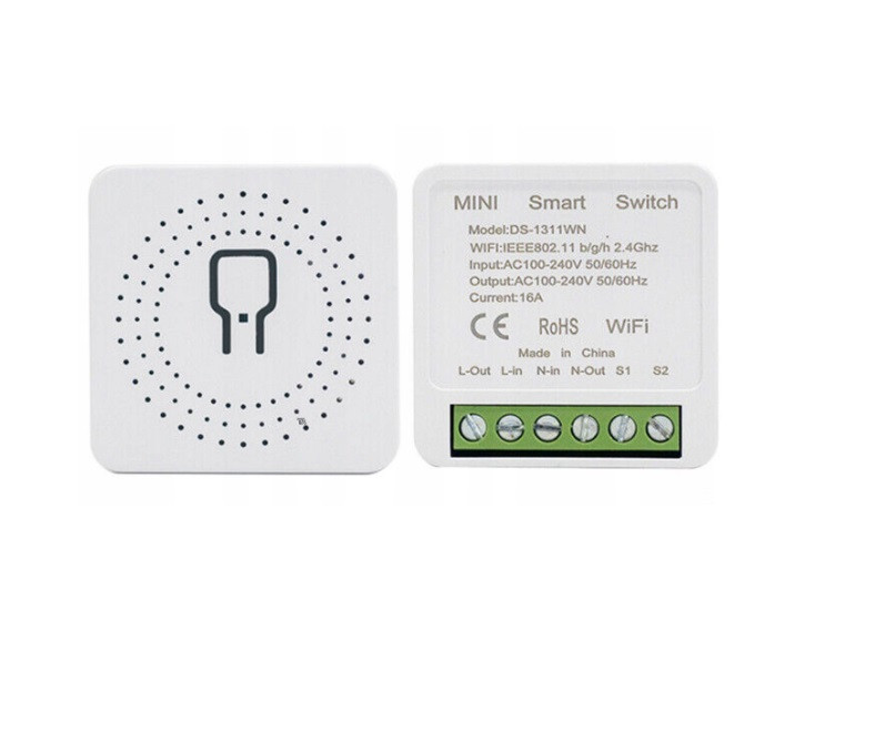 Розумне реле DS-1311WN Mini Smart Swith 16А з WiFi модулем 16A напруги 100-240В Smart Life Tuya Smart Home
