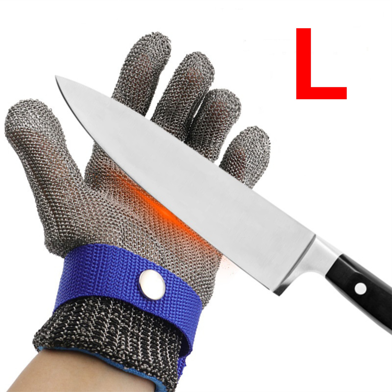 Кольчужна рукавичка розмір L - 25 см - Професійний захист Ваших рук, фото 1