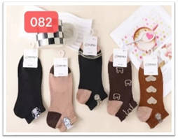 Шкарпетки жіночі короткі однотонні Серце Мікс